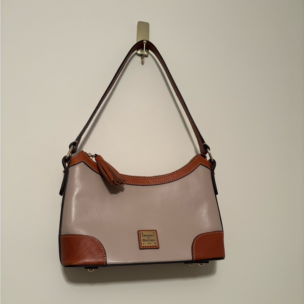 Dooney & Bourke Cream and Brown Shoulder Bag